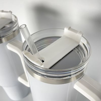 Taza de viaje aislada de acero inoxidable con mango de logotipo personalizado más cálida, colorida y segura