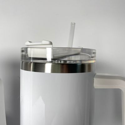 Taza de viaje aislada de acero inoxidable con mango de logotipo personalizado más cálida, colorida y segura