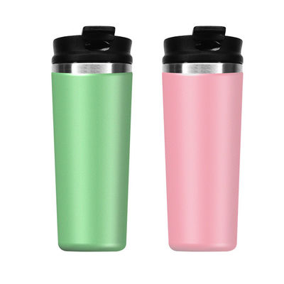 12 oz de cubierta de calidad alimentaria de PP con logotipo personalizado aventura al aire libre de doble pared aislada taza de viaje