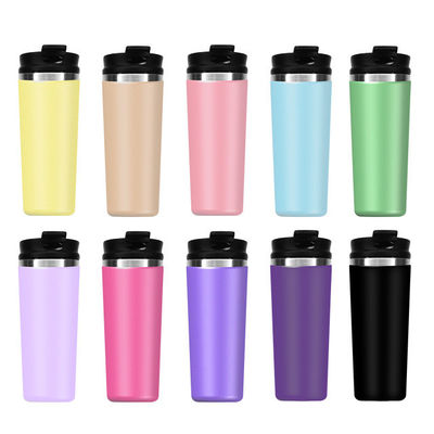 12 oz de cubierta de calidad alimentaria de PP con logotipo personalizado aventura al aire libre de doble pared aislada taza de viaje