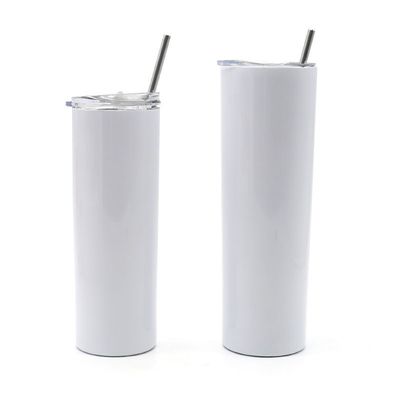 20oz 30oz Straight Skinny Sublimation Tumbler con tornillo en la tapa y taza de paja para acampar