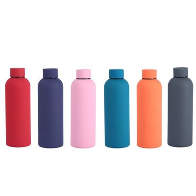 Botella de agua deportiva de acero inoxidable de 750 ml de pared doble boca pequeña para agua caliente libre de BPA