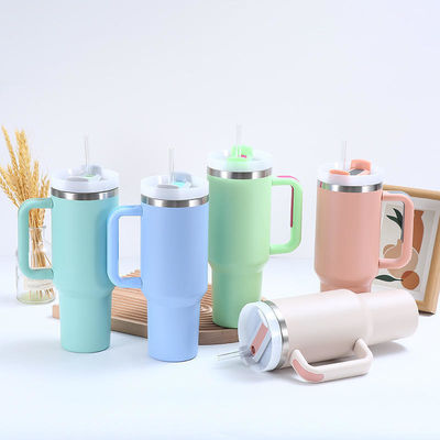 40 oz de manilla de acero inoxidable para viajes y actividades al aire libre