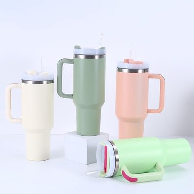 40 oz de manilla de acero inoxidable para viajes y actividades al aire libre