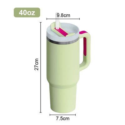 40 oz de manilla de acero inoxidable para viajes y actividades al aire libre