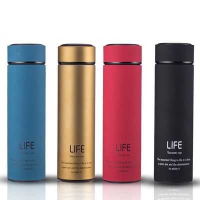 Botellas de vacío de 500 ml de acero inoxidable 304 de doble pared para grabado de logotipo personalizado de té