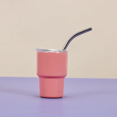 Acero inoxidable 2 oz Shot Glass Tumbler con tapa de paja Mantenga las bebidas calientes o frías 6-12 horas