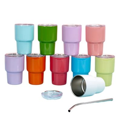La fiesta debe tener 2 oz Mini de doble pared aislada copa Demitasse con paja y tapas