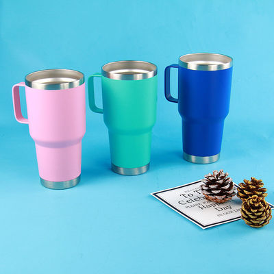 Logotipo personalizado Impreso Copa de paja 30oz Tumbler de acero inoxidable para viajes al aire libre duraderos