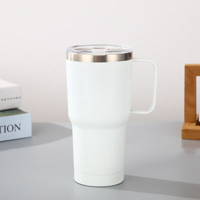 Polvo recubierto 20 onzas de acero inoxidable copa tumbler con mango de alimentos seguro y duradero