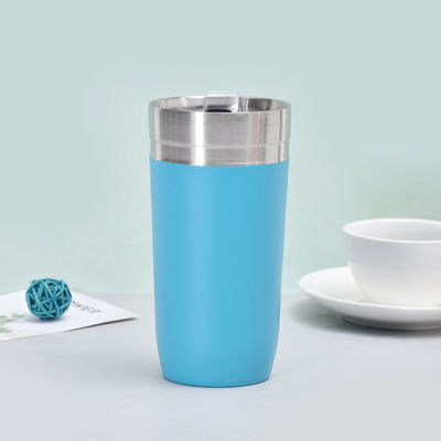16 oz de acero inoxidable de doble pared de vacío copa de viaje con tapa almacenada y logotipo personalizado