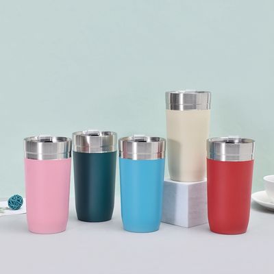 16 oz de acero inoxidable de doble pared de vacío copa de viaje con tapa almacenada y logotipo personalizado