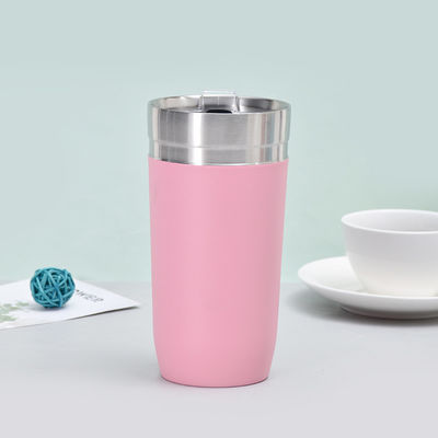 Taza de viaje aislada de 16 oz con tapas deslizantes Tumbler de acero inoxidable Taza térmica de doble pared