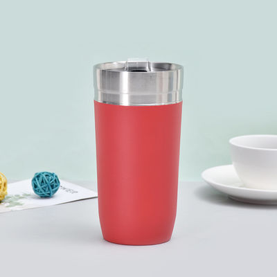 Taza de viaje aislada de 16 oz con tapas deslizantes Tumbler de acero inoxidable Taza térmica de doble pared