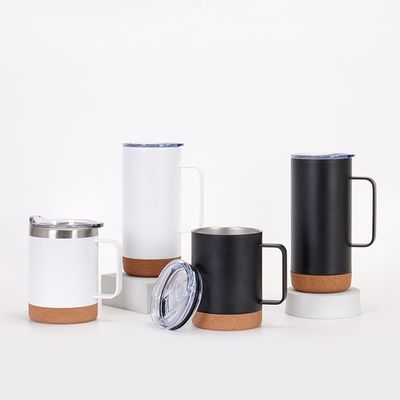 Botellas de vacío Termósidos Populares Tazas de viaje de acero inoxidable de doble pared con fondo de corcho