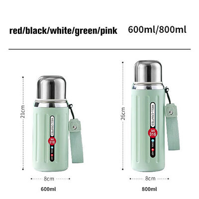 Logotipo personalizado Botella de agua aislada de acero inoxidable de 600ml 800ml con OEM / ODM aceptable