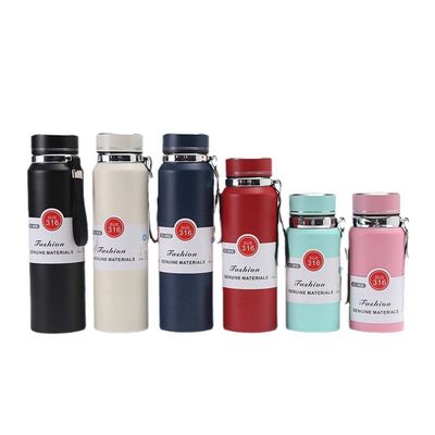 Botella de agua aislada al vacío de acero inoxidable con infusor de té y sensor de temperatura