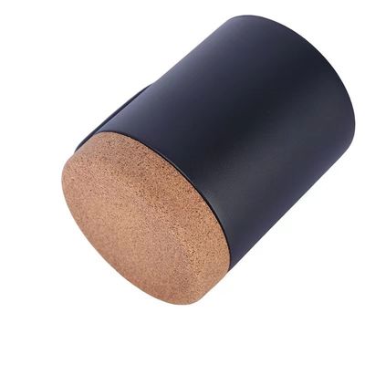 Taza de acero inoxidable de 12 onzas negro mate con fondo de corcho y tapa de cerradura deslizante Perfecto