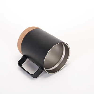 12 oz / 16 oz negro mate de acero inoxidable de corcho fondo de la taza de color personalizado diseño contemporáneo