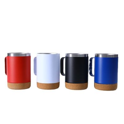 12 oz / 16 oz negro mate de acero inoxidable de corcho fondo de la taza de color personalizado diseño contemporáneo