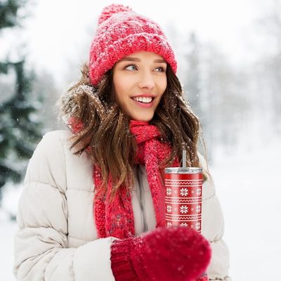 Navidad 20 oz de cerveza delgada tumbler aislado de acero inoxidable tumbler tazas con paja