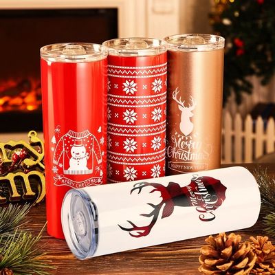 20 oz Sublimación Tumblers Oportunidad Regalos Logotipo personalizado Bolsa de Navidad Taza de café