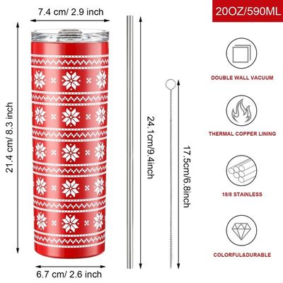 20 oz Sublimación Tumblers Oportunidad Regalos Logotipo personalizado Bolsa de Navidad Taza de café
