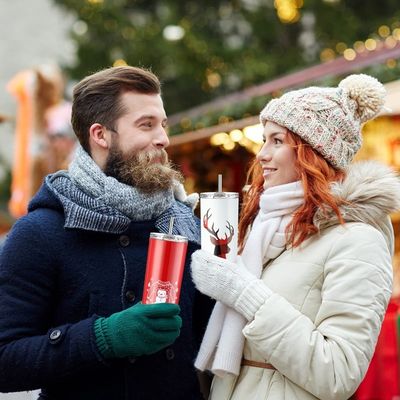20 oz de acero inoxidable sublimación tumbler en blanco para el regalo de Navidad festivo y colorido