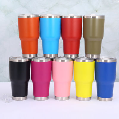 30 oz de acero inoxidable de viaje tumbler con pajitas y tapas de vacío recta taza para su