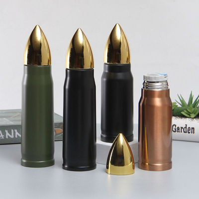 500 ml 1000 ml de acero inoxidable Bala de vacío Thermos Copa de doble pared Bala tumbler oro