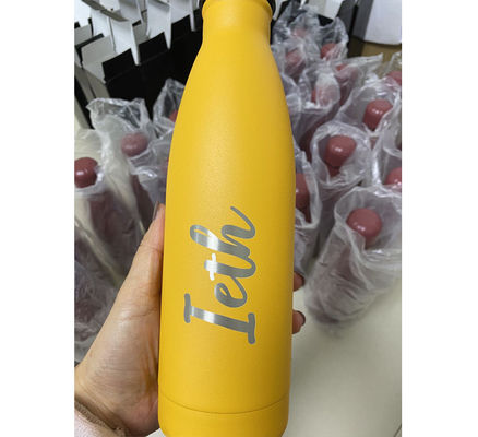 Botella de cola de acero inoxidable 304 de 18 oz para deportes Botella de vacío de agua recubierta en polvo