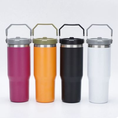 Estilo de diseño minimalista 30 oz de vacío aislado sin BPA con termostato de paja