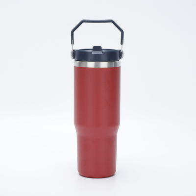 Estilo de diseño minimalista 30 oz de vacío aislado sin BPA con termostato de paja